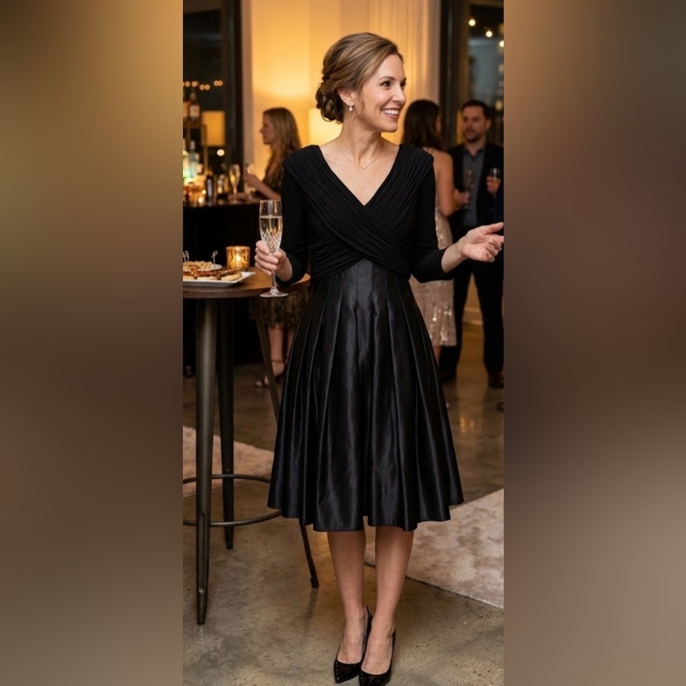 Eliza J Black Fit & Flare Formal Cocktail Dress